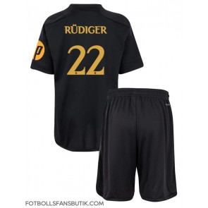 Real Madrid Antonio Rudiger #22 Replika Tredje Tröja Barn 2023-24 Kortärmad (+ Korta byxor)